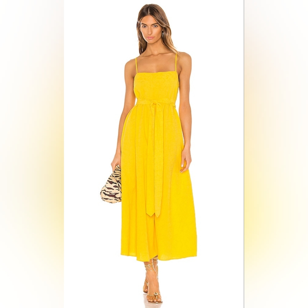 💛 Mara Hoffman Philomena Maxi Cotton Linen Dress in XS